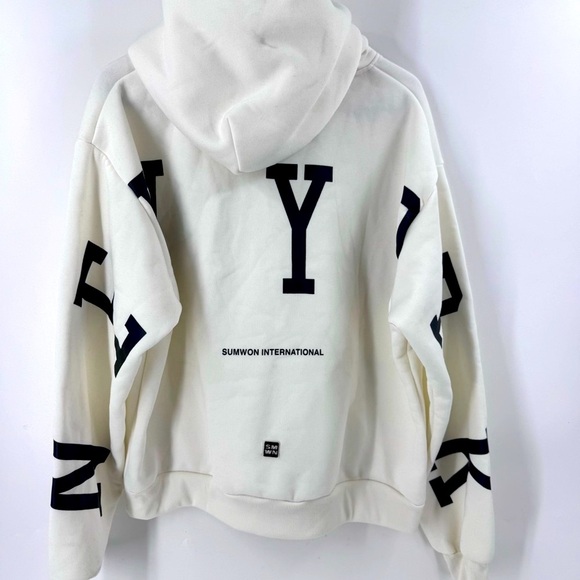 NWT Sumwon International Off- White Sweatshirt with Drawstring Hood - Picture 4 of 14